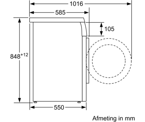 Maattekening Siemens WM14Q363NL wasmachine