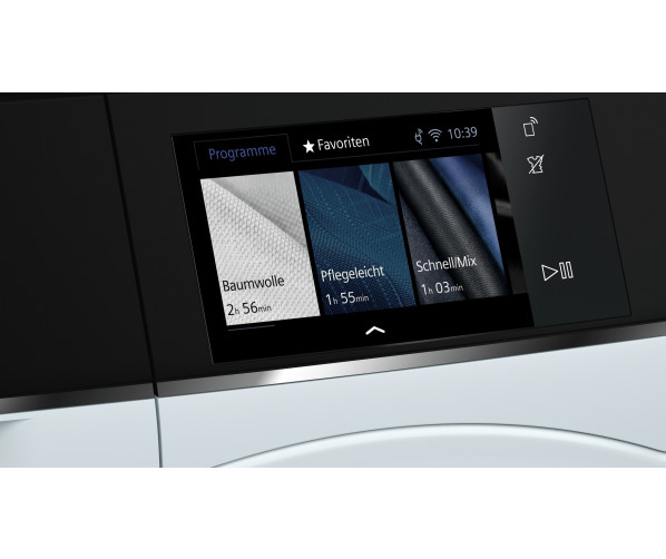Foto van het full color bedieningspaneel van de Siemens WT47X940EU