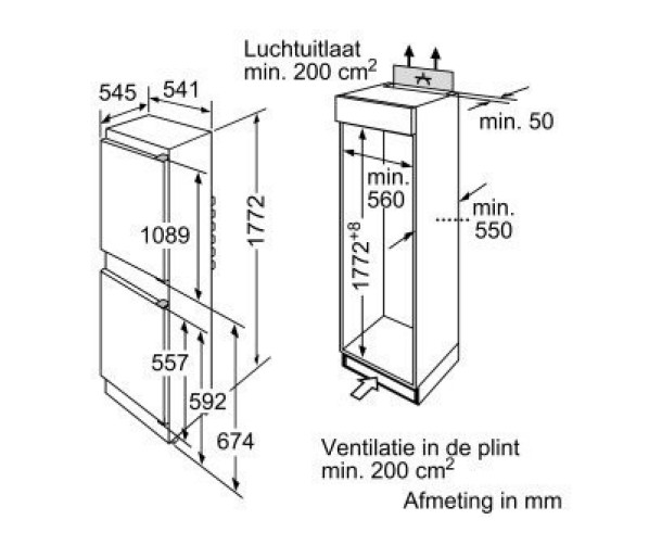 Siemens KI38VA50 inbouw koelkast