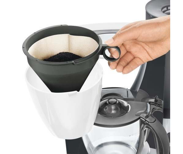 De Siemens TC60301 koffiezetapparaat is uitgerust met een zwenkbare filterhouder