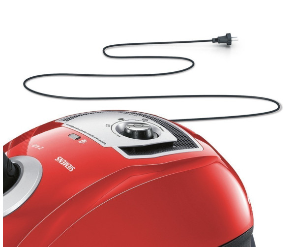 De Siemens VSZ4G232M1 stofzuiger rood heeft een actieradius van 10 meter