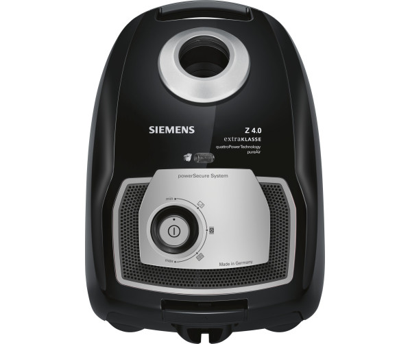 De Siemens VSZ4G333M1 stofzuiger zwart levert ook hoge prestaties met een volle stofzak