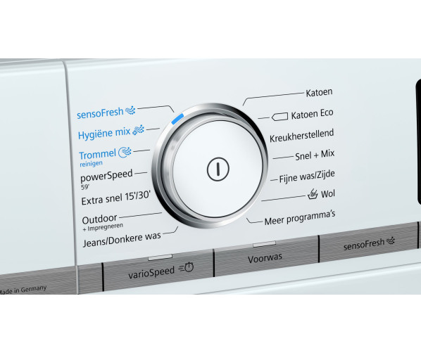 De programma's van de Siemens WM6HXF90NL wasmachine zijn makkelijk in te stellen met de draaiknop