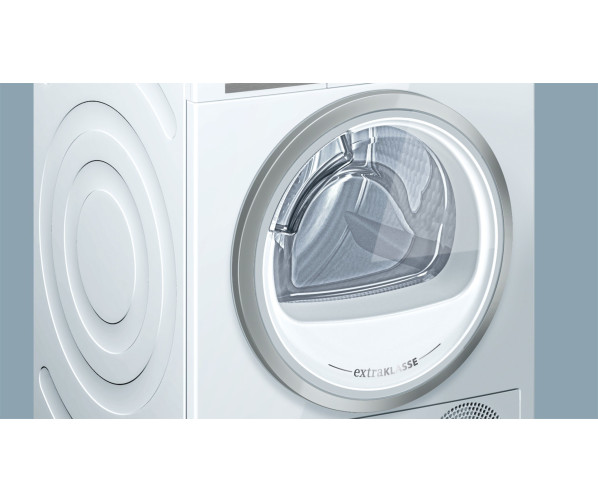 De Siemens WT47W590NL warmtepomp droger behoort tot de ExtraKlasse lijn