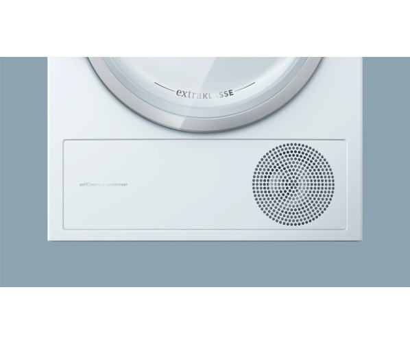 Door het SelfCleaning systeem in de Siemens WT47W590NL warmtepomp droger hoeft u de condensor niet te handmatig te reinigen