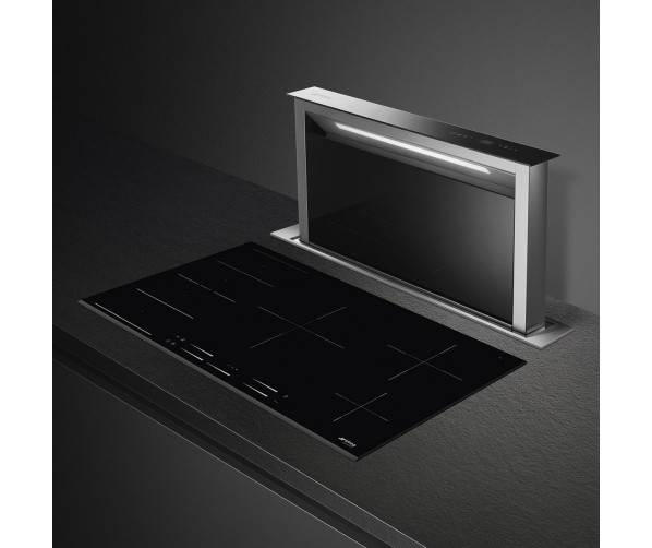Smeg KDD90VXNE downdraft afzuigkap - 88 cm. breed - zwart