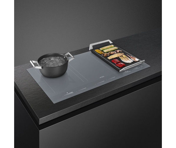 Smeg SIM1963DS inductie kookplaat - 90 cm. breed - Linea - zilver / grijs