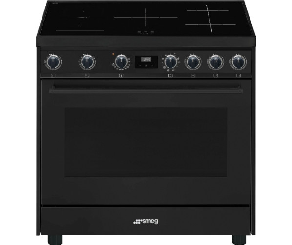 Smeg C91IEA9 inductie fornuis - volledig antraciet