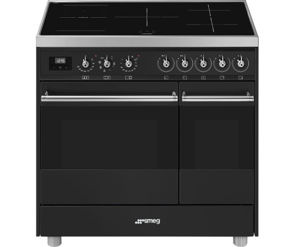 Smeg C92IMAN9 inductie fornuis met 2 ovens - antraciet - outlet