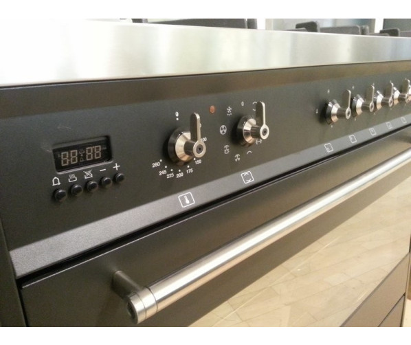 De kleur antraciet in combinatie met de roestvrijstalen elementen geven de C9GMANLK9 een chique design.