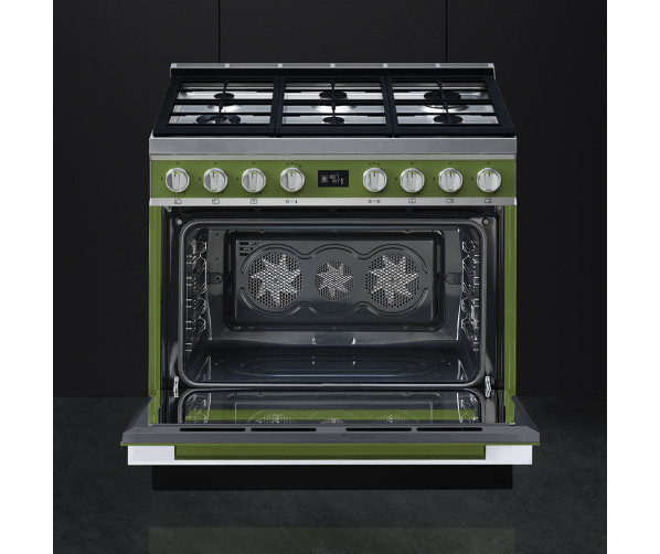 Smeg CPF9GMOGNLK gasfornuis binnenkant oven