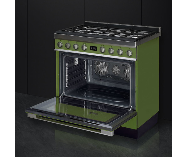 Smeg CPF9GMOGNLK gasfornuis binnenkant oven