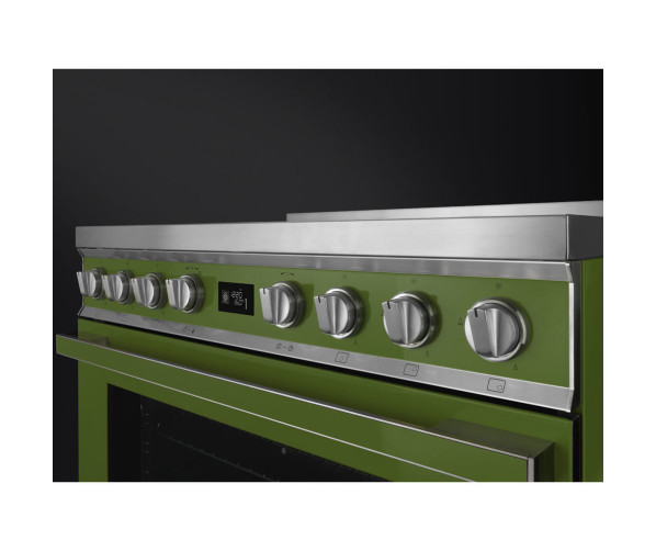 Knoppen Smeg CPF9GMOGNLK gas fornuis olijfgroen