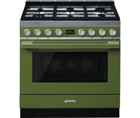 Smeg CPF9GMOGNLK gas fornuis olijfgroen
