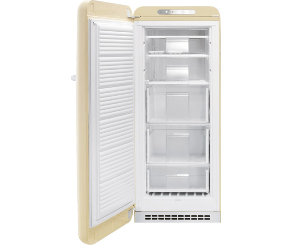 Foto van de binnenzijde van de SMEG vrieskast creme CVB20LP1