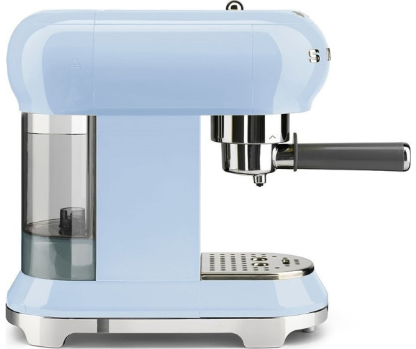 Zijaanzicht van de Smeg ECF01PBEU koffie machine