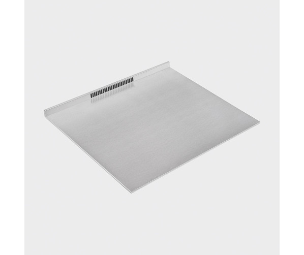 Foto van de platliggende Smeg KIT90X9-1 achterwand uitgevoerd in roestvrijstaal