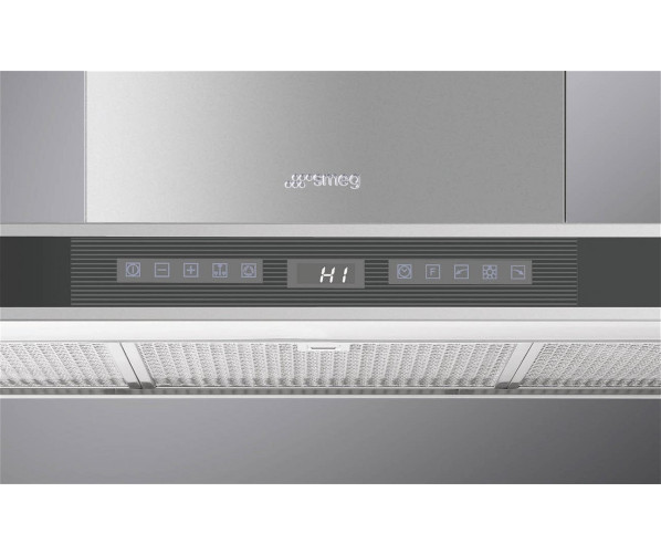 Bedieningspaneel van de Smeg KS912NXE rvs/zwart afzuigkap