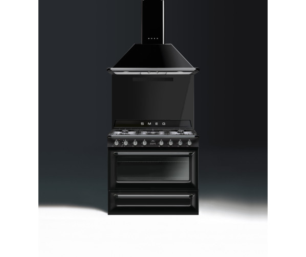 Smeg TR90NNLK2 gas fornuis - zwart - 90 cm