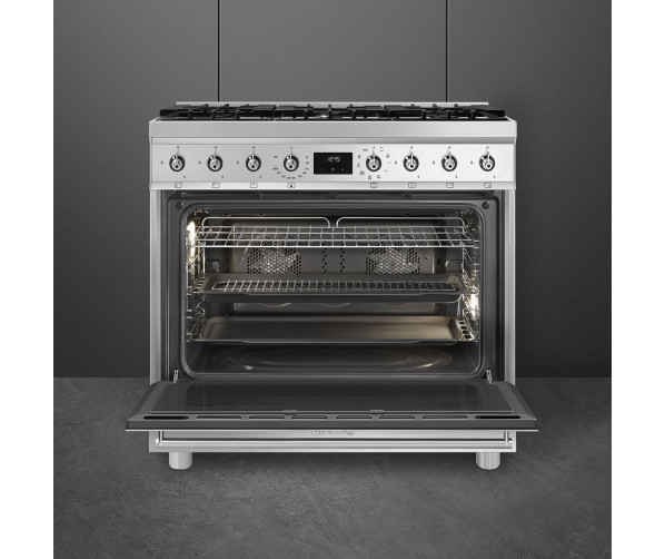 De Smeg C9GMXNLK2 heeft een dubbele ventilator voor betere warmteverdeling