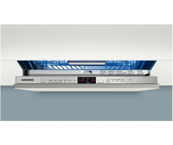 Bedieningspaneel bovenop de deur van de SIEMENS inbouw vaatwasser SN69T050NL