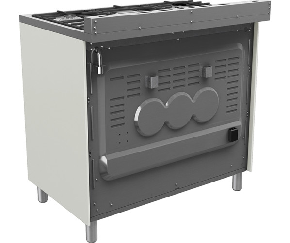 De achterzijde van het Belling SCR900DFT fornuis old white