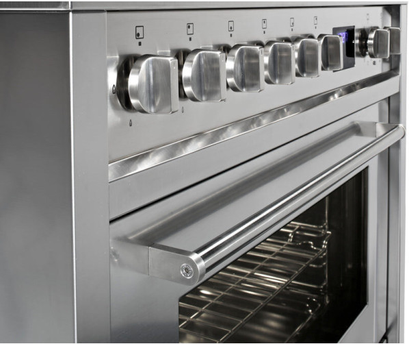 STEEL EQ9F_4FIK MISTRAL fornuis met afzuiging - 90 cm breed