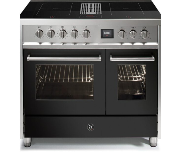 STEEL MISTRAL EQ10FF-4FIKW ANTRACIET fornuis met afzuiging - 100 cm breed