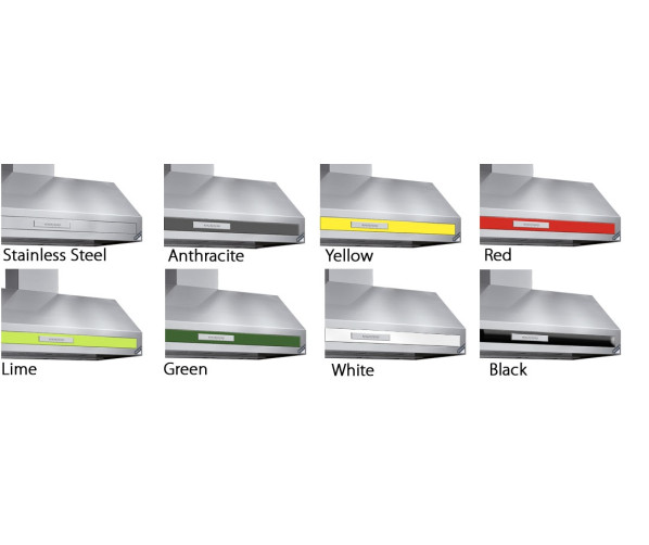 De GK90 is leverbaar in de kleuren roestvrijstaal, antraciet, geel, rood, lime, groen, wit en zwart
