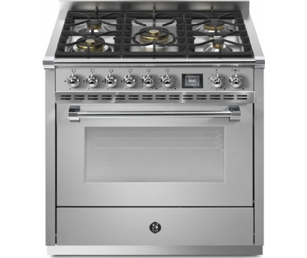 Vrijstaand RVS fornuis met 5 gaspitten en multifunctionele oven - Steel AP9F-4M
