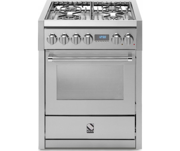 Steel G7F-4 rvs gas fornuis - 70 cm. breed - Genesi