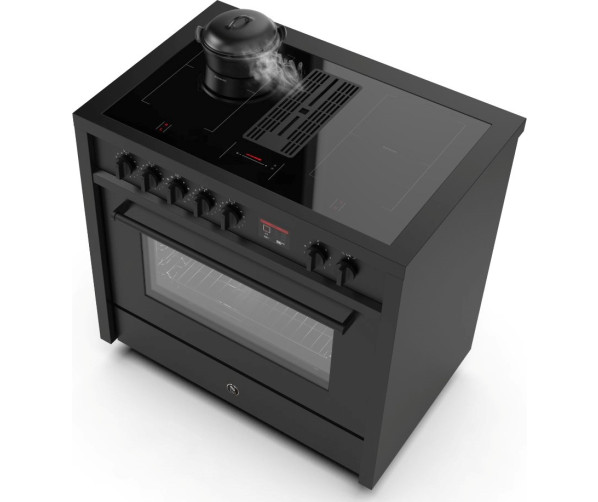 Steel Enfasi Mistral EQ9F-4FIK NF inductie fornuis met afzuiging - zwart