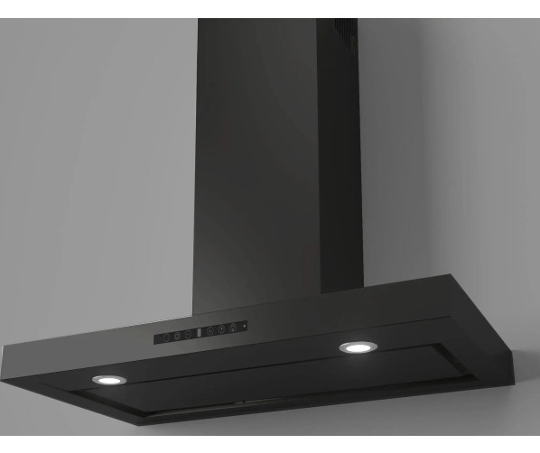 Stoves Level RC 900 ZWART wand afzuigkap - 90 cm. breed - zwart