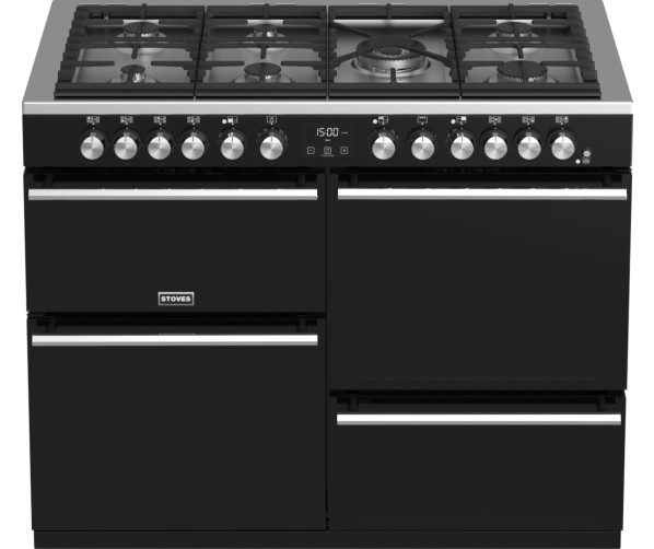 Dankzij de 7 branders op het Stoves Precision DX S1100DF EU BK fornuis heeft u altijd genoeg ruimte