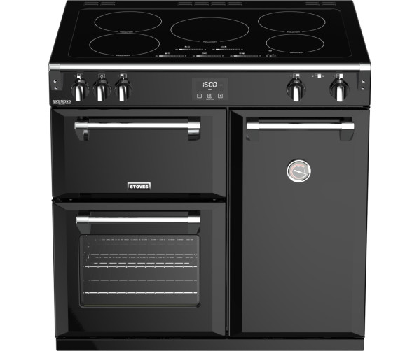 Het Stoves Richmond S900 EI zwart inductie fornuis heeft een klassieke landelijke uitstraling