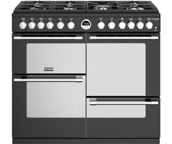 Stoves Sterling S1000 DF Deluxe zwart fornuis