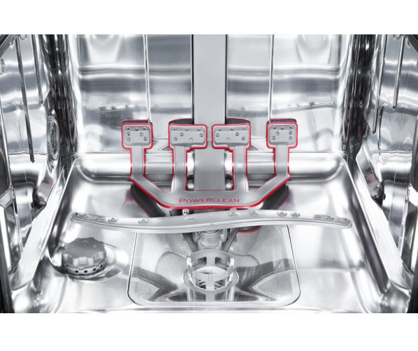 De sproeiarmen binnenin de Whirlpool WRIC 3C26 inbouw vaatwasser