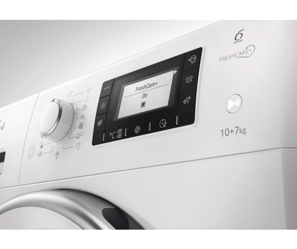 Het bedieningspaneel van de Whirlpool FWDD1071681WS EU was/droogcombinatie