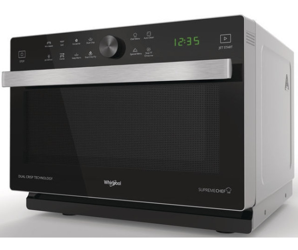 De Whirlpool MWPN 338 SB combi-magnetron heeft een uitschakelbaar draaipaneel