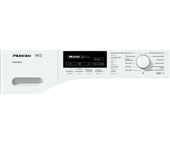Bedieningspaneel van de nieuwe Miele WKF120WCS wasmachine 