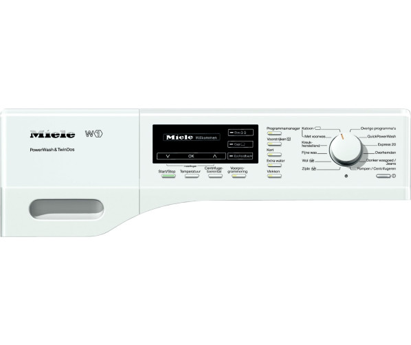 De Miele WKH 130 WPS is voorzien van een overzichtelijk Nederlandstalig bedieningspaneel welke ondersteund wordt met een LCD display