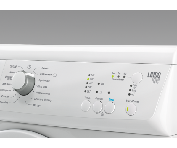 Het bedieningspaneel van de Zanussi ZWF61400W wasmachine