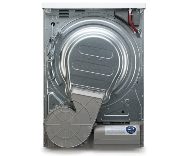 De achterzijde van de Aeg T88597NIS droger warmtepomp