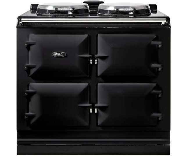 AGA R7 3-oven zwart fornuis elektrisch met gietijzeren ovens - 100 cm breed