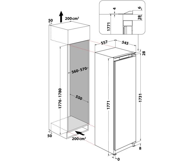 Bauknecht GSI 18F2 PS vrieskast inbouw