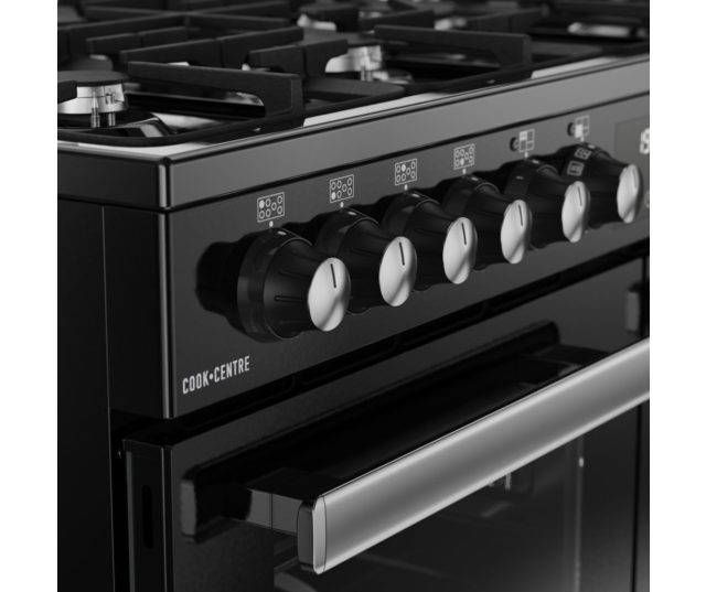 Metalen draaiknoppen en bediening Belling COOKCENTRE 100 DF BLK