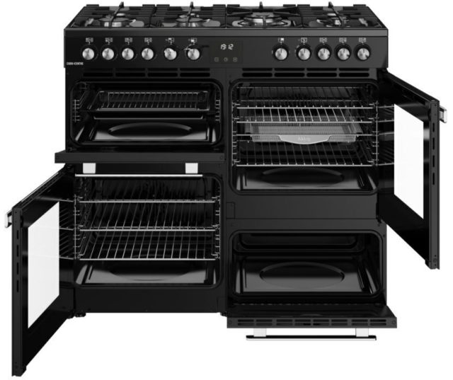 Zwart fornuis Belling COOKCENTRE 100 DF BLK met multifunctionele ovens