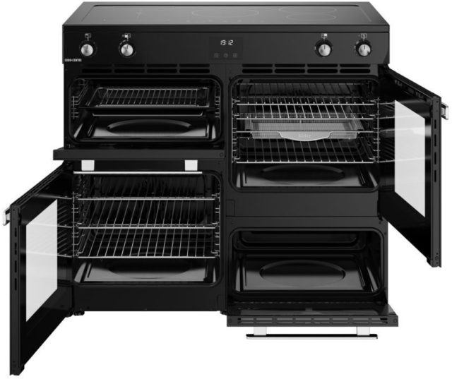 Belling COOKCENTRE 100Ei BLK – drie ovens met grill-, hetelucht- en conventionele functies, inclusief Air Fry