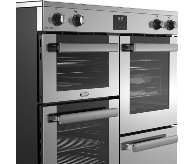 RVS Belling fornuis met 5 kookzones en ruime ovenindeling – inductiefornuis 100Ei STA