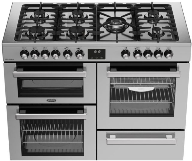 Professioneel fornuis met drie ovens en zeven branders - Belling COOKCENTRE 110 DF STA